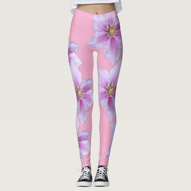 Leggings d'impression florale-Élégant et élégant (Devant)