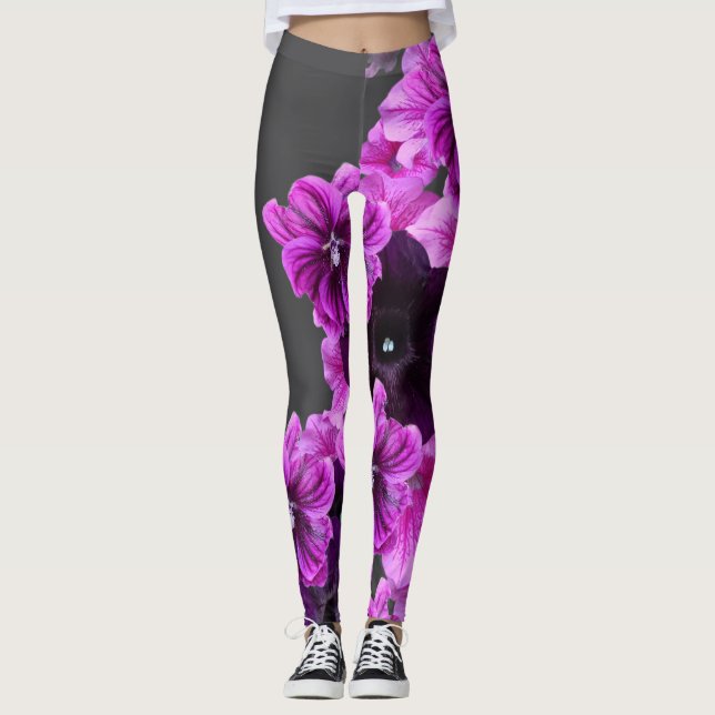 Leggings d'impression florale-Élégant et élégant (Devant)