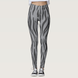 Leggings d'impression Heather Grey Zebra
