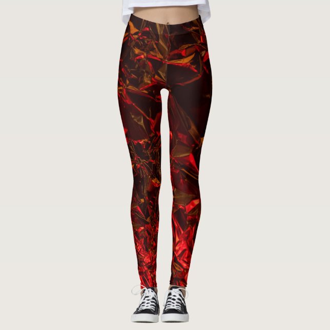 Leggings D'IMPRESSION MÉTALLIQUE RÉTRO POUR FEMMES (Devant)