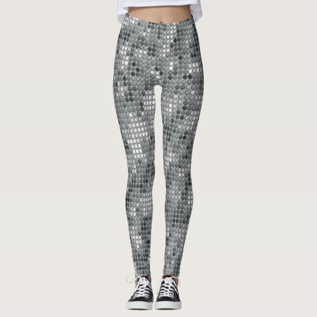 Leggings Disco Dots Argent (Devant)