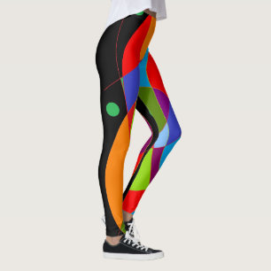 Leggings Dites Wow aux grands motifs en rouge vert et avec 