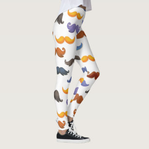 Leggings Divers motif coloré de moustache d'amusement