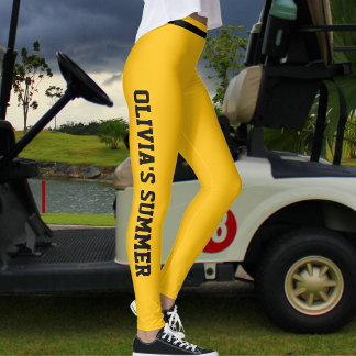 Leggings Divertissement de vacances personnalisé jaune sole