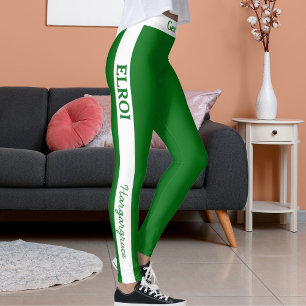 Leggings DIY Élégant Foi Base Verset Biblique Sur Vert Élég