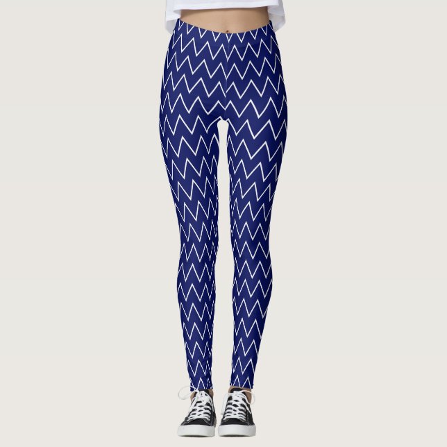 Leggings do-it-yourself BG LG Thin White Chevron ZigZag Str (Devant)