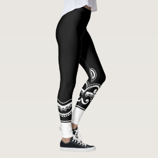 Leggings Dolce baroque - Elégance noir & blanc
