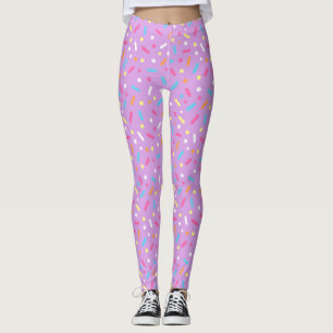 Leggings Donut avec glaçage violet mignon et pépites