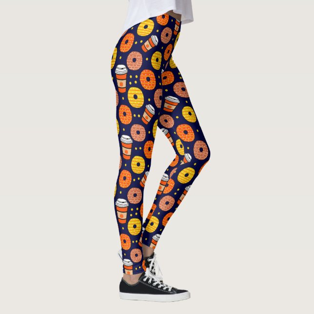 Leggings Donuts et café de automne citrouille Thanksgiving  (Droite)
