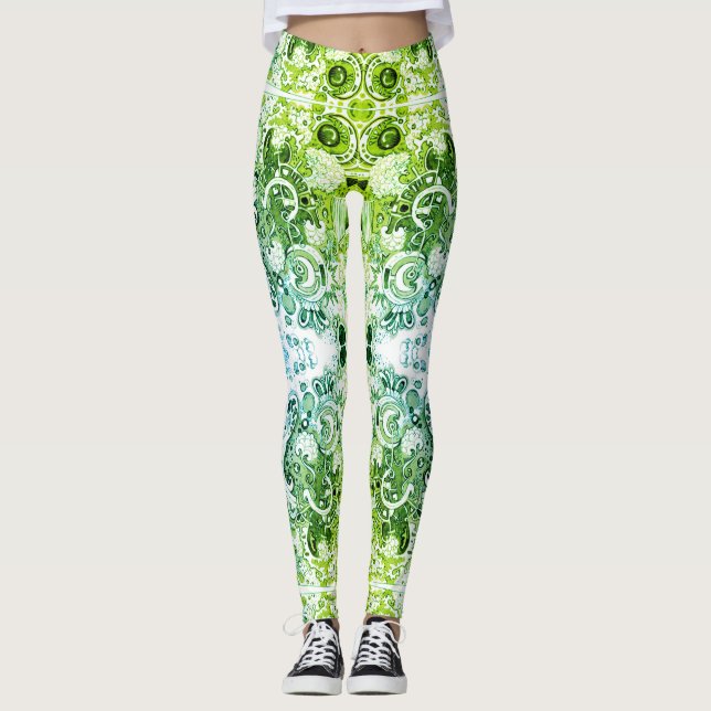 Leggings Doodle Art Abstrait (Devant)