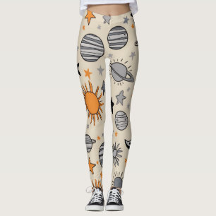 Leggings Doodle céleste fantaisiste