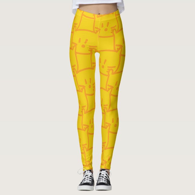 Leggings Doodle Golden Cat (Devant)