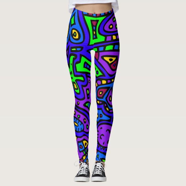 Leggings Doodle spatial #2 (Devant)