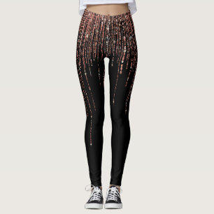 Leggings Dory Rose Noire Gold Sparkly Glitter Fringe