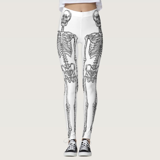 Leggings Double Skeleton humain noir (Devant)