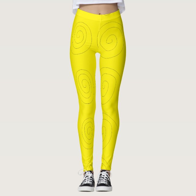 Leggings double spirale jaune (Devant)