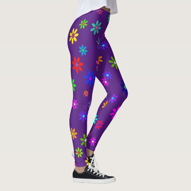 Leggings Douche à fleurs - motif de couleur 1 (Droite)