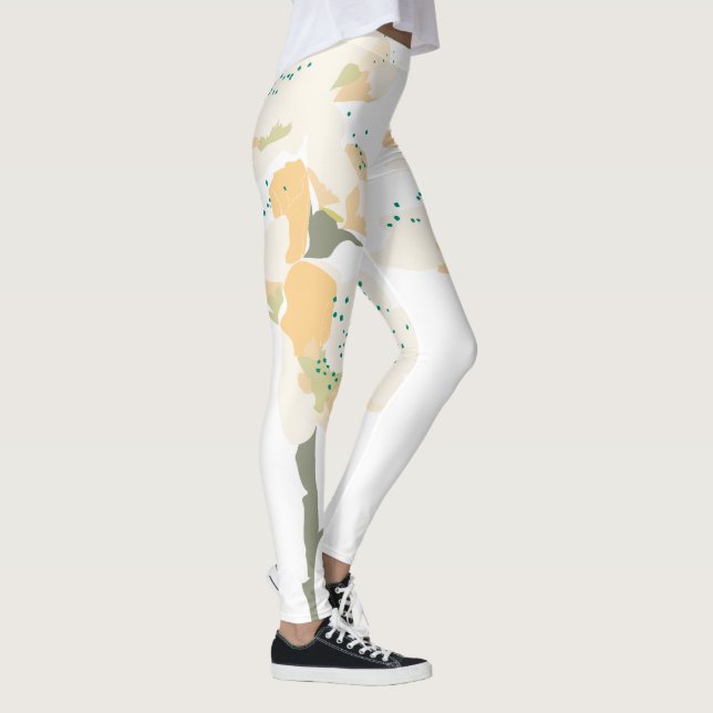 Leggings douche nuptiale, fleur botanique orangée (Droite)