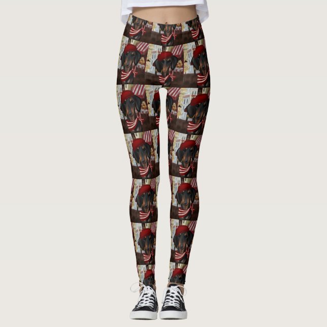 Leggings Doxie noire et bronze (Devant)