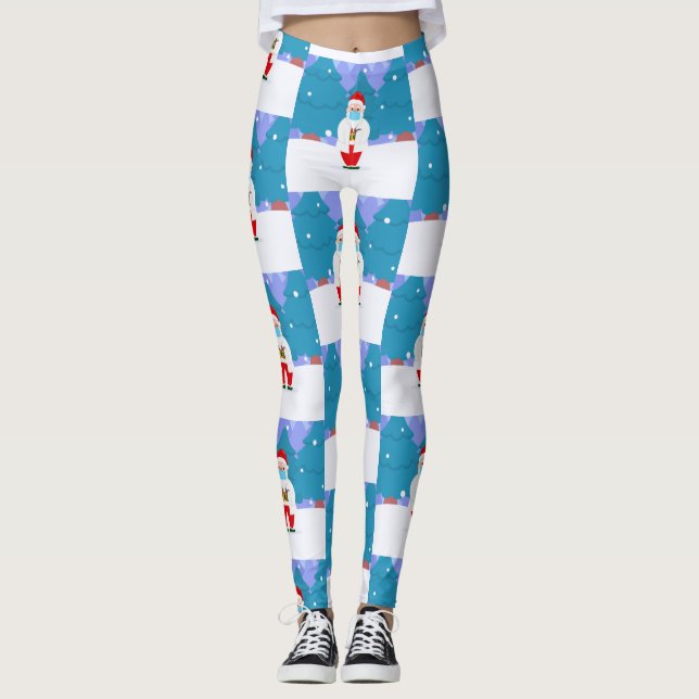 Leggings dr santa claus covid masque de noël (Devant)
