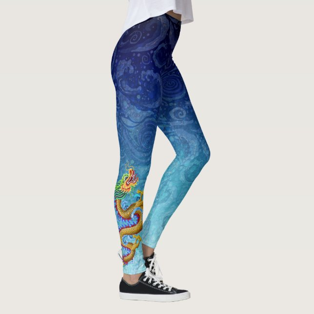 Leggings Dragon d'or de guêtres de bateau de dragon petit (Droite)