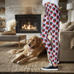 Leggings Dragon Noir Mystique Roses Rouges Lavande Gothique