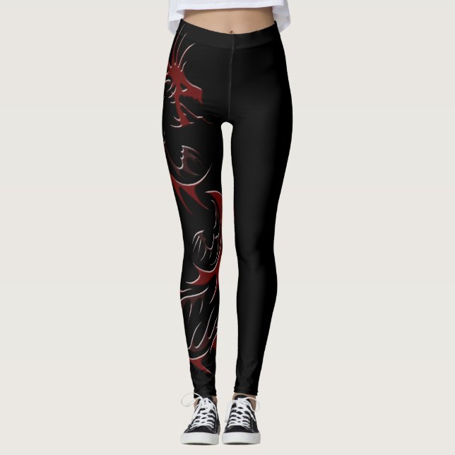 LEGGINGS DRAGON ROUGE ANNÉE DU DRAGON (Devant)