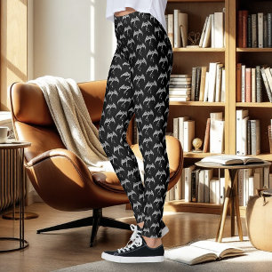 Leggings Dragon tribal celtique noir blanc