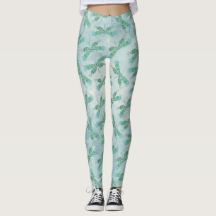 Leggings Dragonflies Boho en bleu