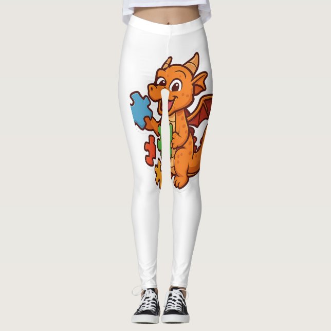 Leggings Dragons de puzzle (Devant)