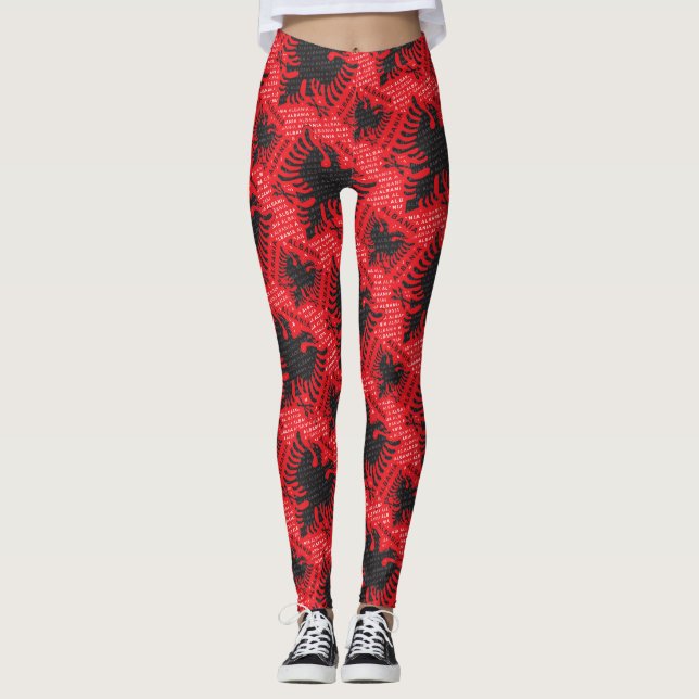 Leggings Drapeau albanais motif 2 (Devant)
