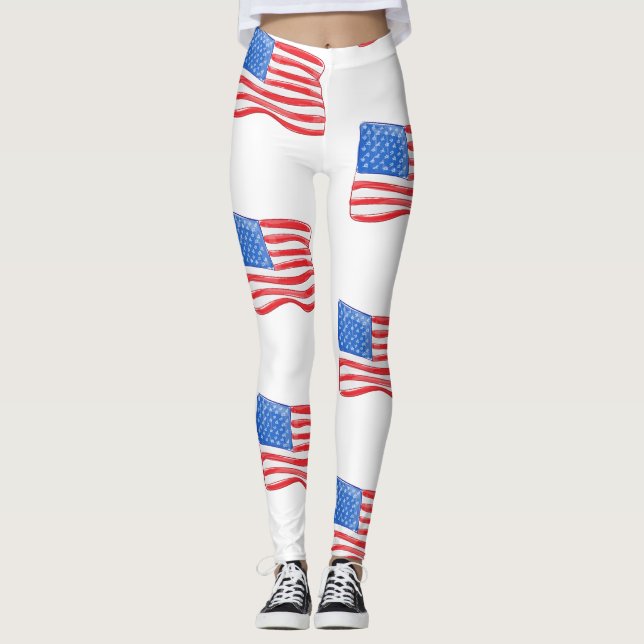 Leggings Drapeau américain (Devant)