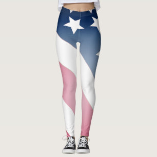 Leggings Drapeau américain, Étoiles sur Bleu, Rouge et Blan