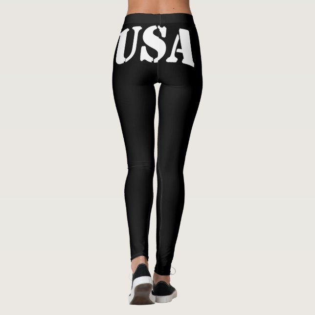 Leggings Drapeau américain glorieux Drapeau noir Légendes n (Dos)