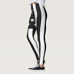 Leggings Drapeau américain noir blanc