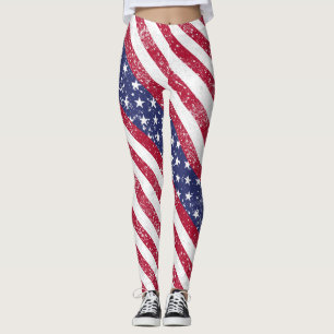 Leggings Drapeau américain Paint Splatter Patriotic