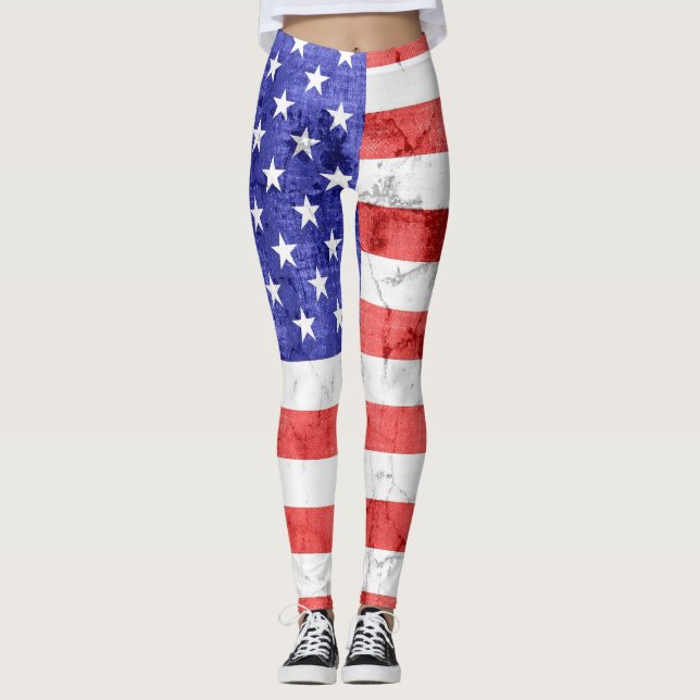 Leggings Drapeau américain vintage #5 (Devant)