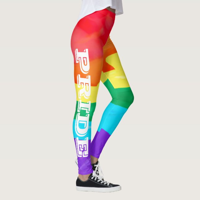 Leggings Drapeau arc-en-ciel aquarelle fierté LGBT (Droite)