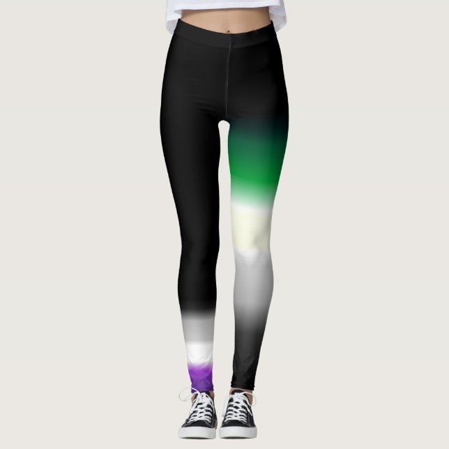 Leggings Drapeau aromantic asexuel #2 de fierté d'as (Devant)