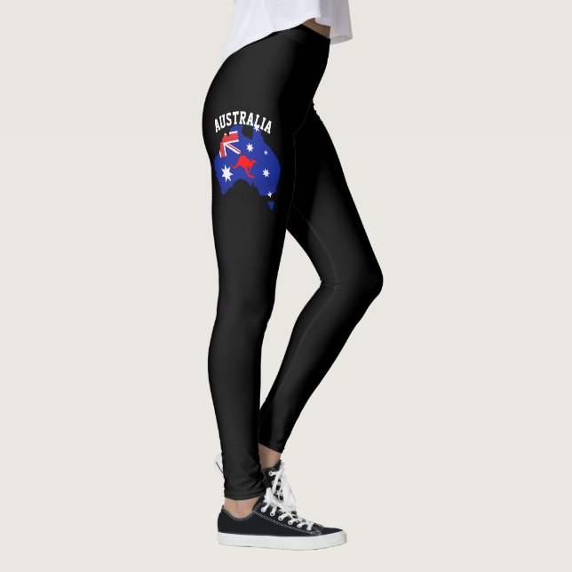Leggings Drapeau australien bleu et rouge du cangroo fémini (Droite)