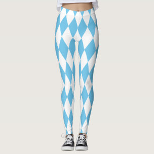 Leggings Drapeau bleu et blanc Bavière Rhombus Motif