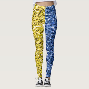 Leggings Drapeau bleu jaune Ukraine parties scintillant fau