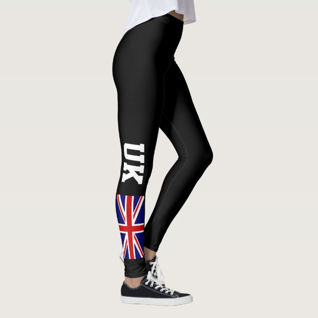 Leggings Drapeau britannique Union Jack UK personnalisé Spo (Droite)