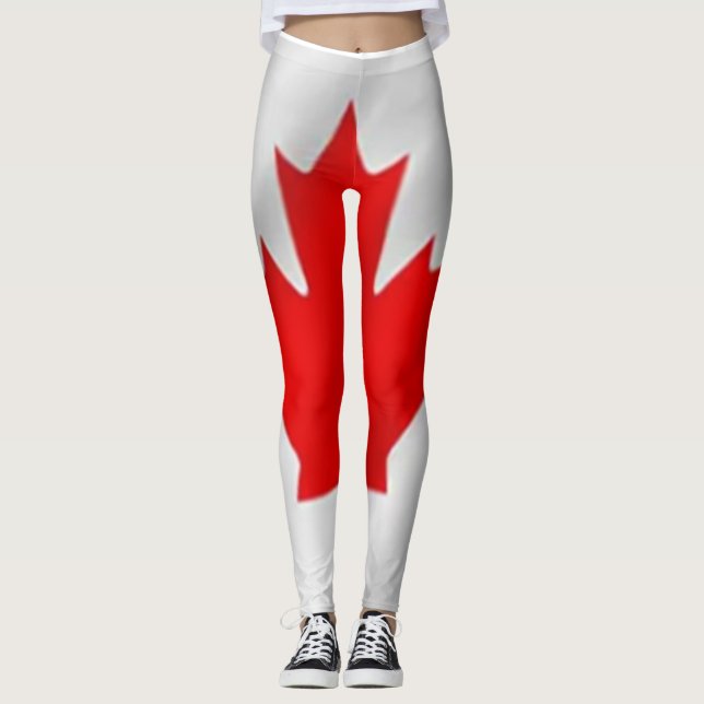 Leggings Drapeau canadien de la mode (Devant)