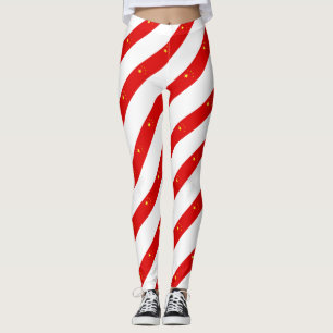 Leggings Drapeau chinois de rayures