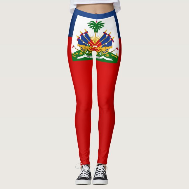 Leggings Drapeau Cool de Haïti (Devant)