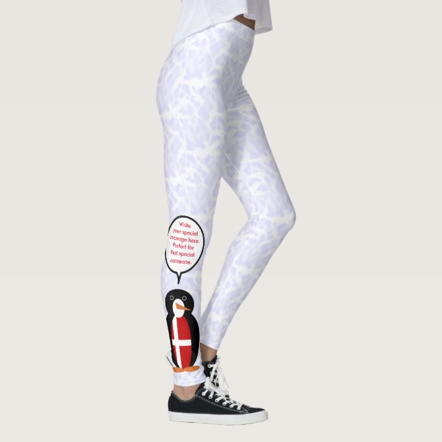 Leggings Drapeau danois Vacances Mme Penguin Parler (Droite)