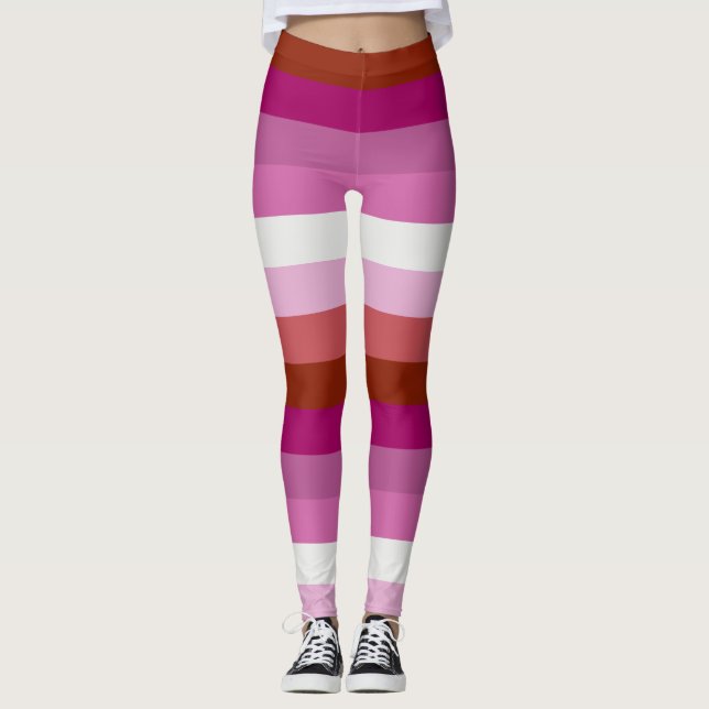 Leggings Drapeau de fierté lesbienne LGBTQ+ Bande horizonta (Devant)