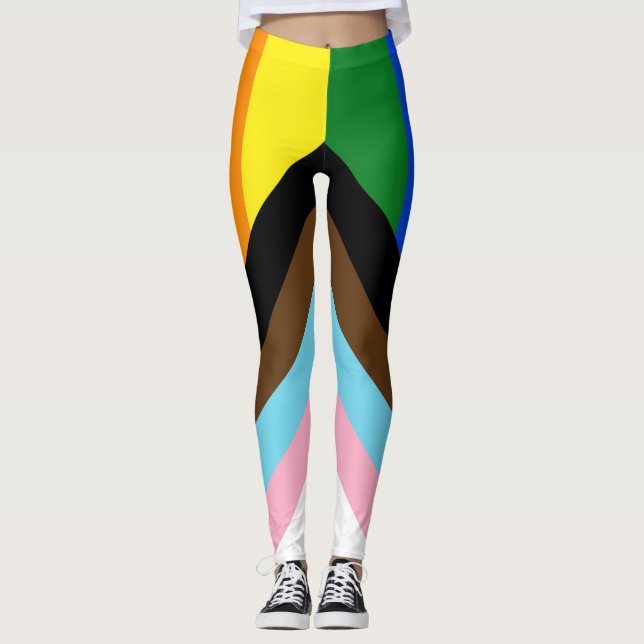 Leggings Drapeau de fierté Progress Pride de SlipperyJoe si (Devant)