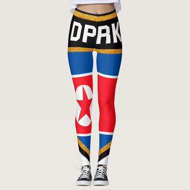 Leggings Drapeau de la Corée du Nord (Devant)
